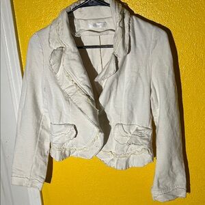 PS Paul Smith Cream Ruffled Blazer